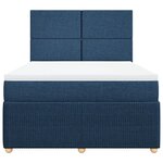 vidaXL Sommier à lattes de lit avec matelas Bleu 160x200 cm Tissu