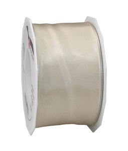 Ruban de soie acetat laitonné lyon 25-m-rouleau 60 mm crème