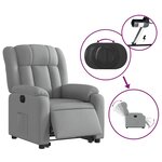 vidaXL Fauteuil inclinable électrique gris clair tissu