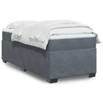 vidaXL Sommier à lattes de lit et matelas Gris foncé 90x190 cm Velours