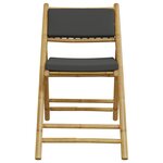 vidaXL Chaises de bistro pliantes lot de 4 coussins gris foncé bambou