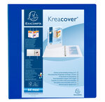 Classeur personnalisable Kreacover A4 Maxi 4 Ax Diam 60mm Dos 86 mm Bleu EXACOMPTA