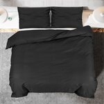 vidaXL Ensemble de housse de couette Noir 155x220 cm Microfibre légère