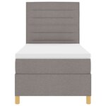 vidaXL Lit ressort avec matelas taupe 90x200 cm tissu