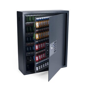 Armoire à clé haute sécurité en acier serrure à combinaison électronique - capacité 150 clés - Gris anthracite