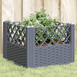 vidaXL Jardinière avec piquets gris 43 5x43 5x43 5 cm PP