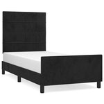 vidaXL Cadre de lit avec tête de lit Noir 80x200 cm Velours