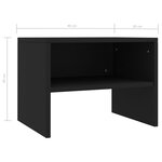 vidaXL Tables de chevet 2 Pièces Noir 40x30x30 cm Bois d'ingénierie