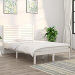 vidaXL Cadre de lit Blanc Bois massif 120x190 cm Petit double