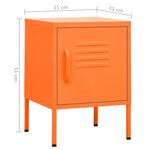 vidaXL Table de chevet Orange 35x35x51 cm Acier