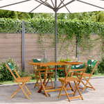 vidaXL Chaises de jardin pliantes lot de 4 vert tissu et bois massif