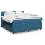 vidaXL Sommier à lattes de lit et matelas bleu 180x200 cm velours