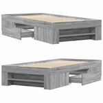 vidaXL Cadre de lit sonoma gris 90x200 cm bois d'ingénierie
