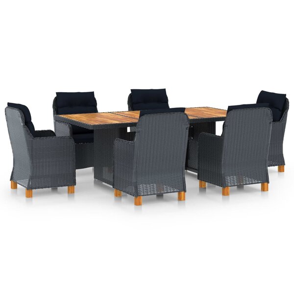 vidaXL Ensemble à manger d'extérieur 7Pièces et coussins résine tressée