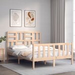 vidaXL Cadre de lit avec tête de lit 120x200 cm bois massif