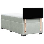 vidaXL Sommier à lattes de lit et matelas Gris clair 100x200cm Velours