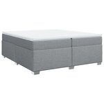 vidaXL Sommier à lattes de lit avec matelas Gris clair 200x200cm Tissu
