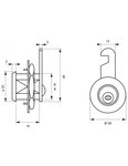 THIRARD - Batteuse avec came pour boîte aux lettres  nickel  longueur 18mm  2 clés