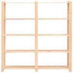 vidaXL Étagères de rangement à 5 niveaux 10Pièces 170x38x170cm Pin 500 kg