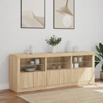 vidaXL Buffet avec lumières LED chêne sonoma 181 5x37x67 cm