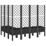 vidaXL Jardinière avec treillis noir 160x120x142 cm PP