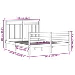 vidaXL Cadre de lit Blanc Bois massif 160x200 cm