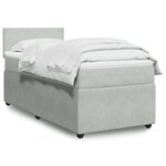 vidaXL Sommier à lattes de lit et matelas Gris clair 100x200cm Velours