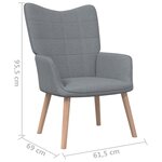 vidaXL Chaise de relaxation Gris clair Tissu