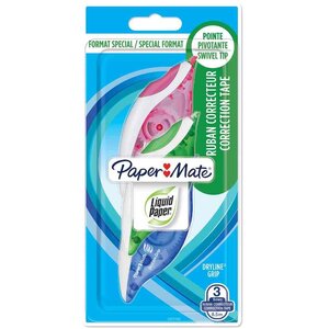 Ruban correcteur DRYLINE GRIP blister de 3 Paper Mate