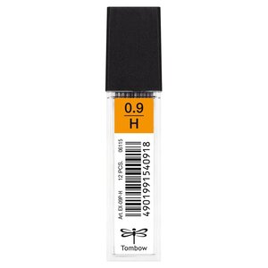 Etui de 12 Mines pour porte-mine pointe calibrée 0 9 mm dureté H TOMBOW