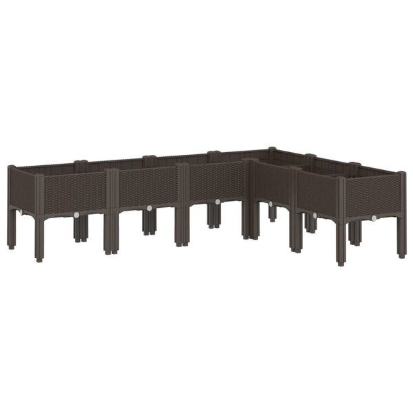 vidaXL Jardinière avec pieds marron 160x120x42 cm PP