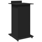 vidaXL Pupitre et roues et tiroir noir 55x55x107 cm bois d'ingénierie