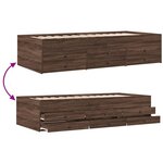 vidaXL Lit de jour et tiroirs chêne marron 90x190 cm bois d'ingénierie