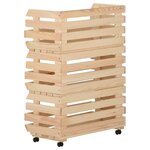 vidaXL Chariot à légumes 57x30x80 cm Bois de pin solide