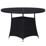 vidaXL Table de jardin Noir 110 x 74 cm Résine tressée