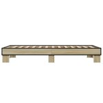 vidaXL Cadre de lit chêne sonoma 90x200 cm bois d'ingénierie et métal