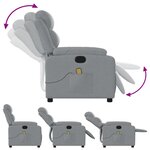 vidaXL Fauteuil de massage inclinable Gris clair Tissu