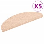 vidaXL Tapis autoadhésifs de marches 5 Pièces Marron 65x21x4cm Aiguilleté