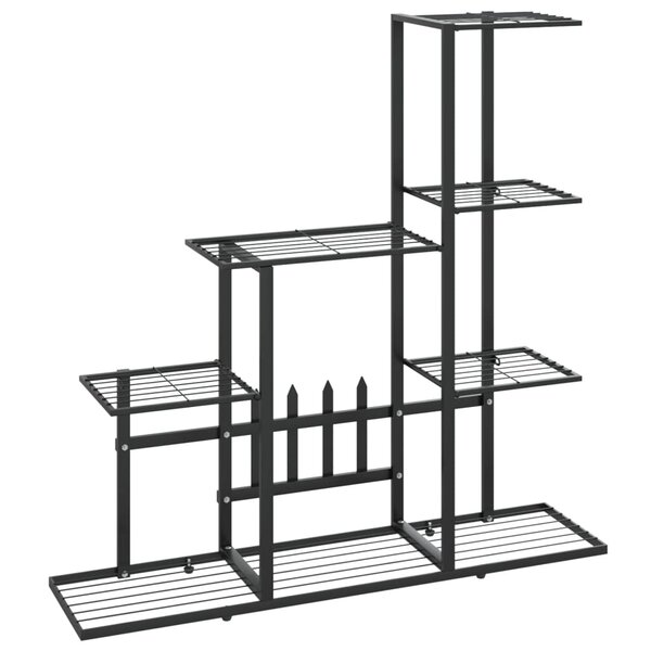 vidaXL Support pour plantes 94 5x25x88 cm Noir Métal