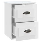 vidaXL Tables de chevet murales 2 Pièces blanc brillant 41 5x36x53 cm