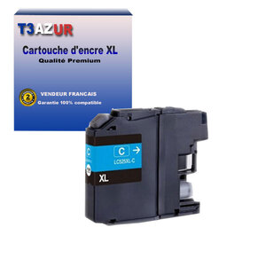 T3AZUR - Cartouche compatible avec Brother MFC-J200 DCP-J105 MFC-J200 DCP-J100 DCP-J105 LC525XL Cyan