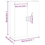 vidaXL Armoire murale gris béton 69 5x34x90 cm