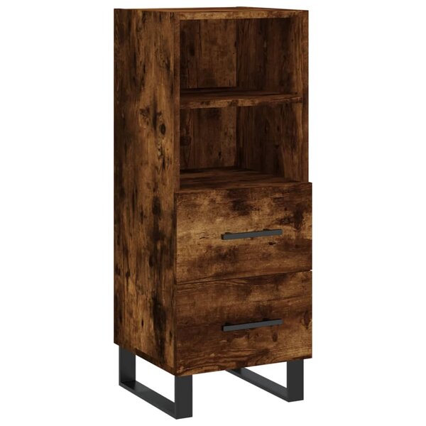 vidaXL Buffet Chêne fumé 34 5x34x90 cm Bois d'ingénierie