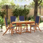vidaXL Ensemble à manger de jardin 5Pièces bois d'acacia solide textilène