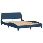 vidaXL Cadre de lit avec lumières LED bleu 140x200 cm tissu