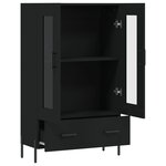 vidaXL Buffet haut noir 69 5x31x115 cm bois d'ingénierie