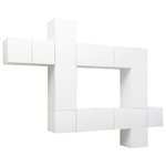 vidaXL Ensemble de meubles TV 10 Pièces Blanc Bois d'ingénierie