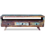 vidaXL Meuble TV avec 3 tiroirs Bois de récupération massif
