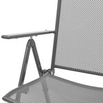 vidaXL Chaises empilables de jardin 2 Pièces Acier Gris