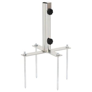 vidaXL Base de parasol avec piquets de sol Ø32-38 mm argenté acier